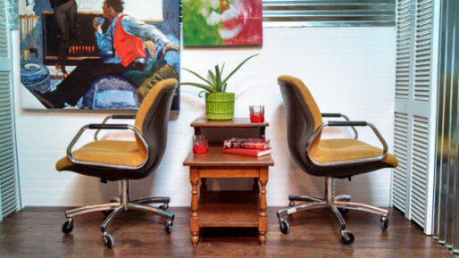 SOLD! Steelcase Vintage Retro Modern Swivel Chairs Reclining and Adjustable in Height, 1970s Modern Retro Chairs Set of 3 - Image 3