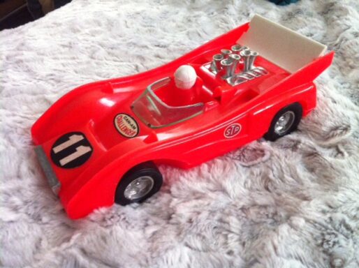 12" L Old Vtg Antique Bergman Mfg Processed Plastic Co Toy Can Am Challenger USA - Image 2