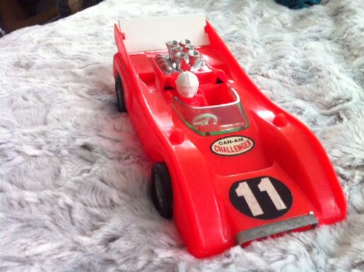 12" L Old Vtg Antique Bergman Mfg Processed Plastic Co Toy Can Am Challenger USA