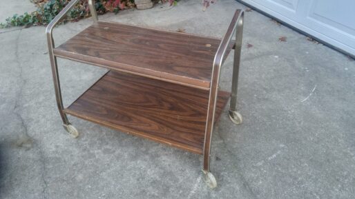 Vintage Bar Record Magazine Cart on castors