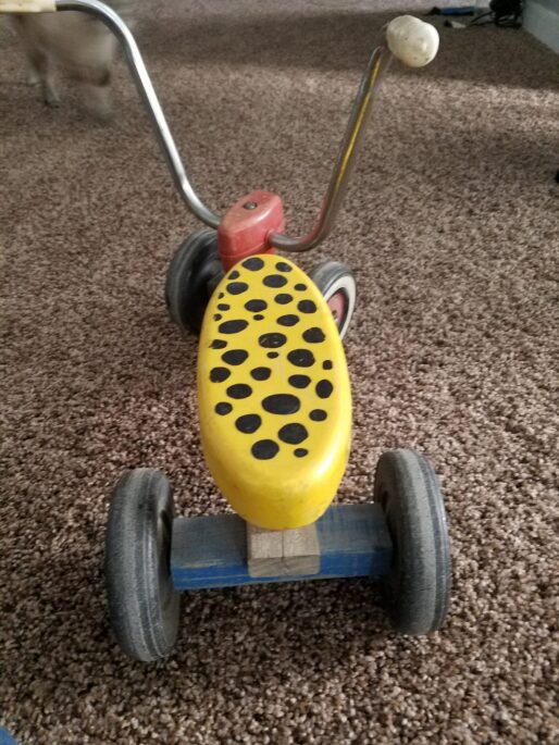 Vintage Toy Playskool Ride on tyke Bike Wooden Scooter 1965 - Image 2
