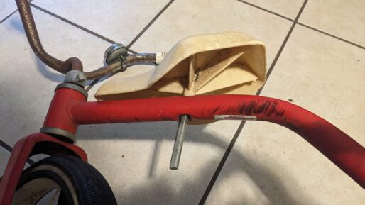 Vintage Hedstrom Tricycle Red Kids Bike Metal. Mickey Mouse Bicycle Bell - Image 4