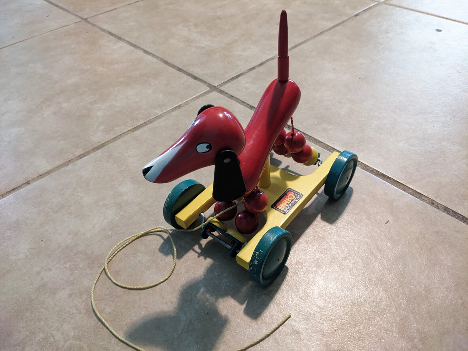 1960s Sweden Brio Bouncing Dog Wooden Pull Toy - Image 3